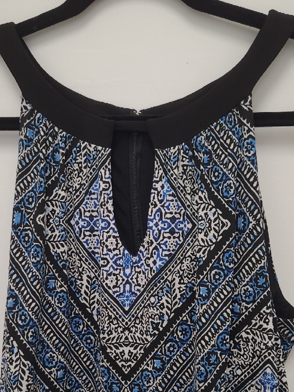 le chateau Black and Blue Printed Halter Midi Dress - Picture 4 of 7